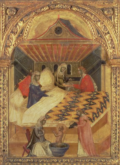 De geboorte van St. Nicolaas, c.1345 door Paolo Veneziano